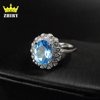 Blue Topaz gem ring Genuine solid Real 925 sterling silver Natural gemstone rings woman jewelry
Blue Topaz gem ring Genuine solid Real 925 sterling silver Natural gemstone rings woman jewelry