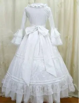 (LD022) White Long Sleeves Gothic VictorianLolita Dress Ball Gown Fancy Prom Dress Halloween Party Masquerade Costume
(LD022) White Long Sleeves Gothic VictorianLolita Dress Ball Gown Fancy Prom Dress Halloween Party Masquerade Costume