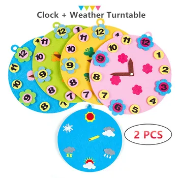 2PCS Kids Number Clock Nonwoven fabric Weather forecast Learning Games Early Educational Toys Cognitive development Teaching
2PCS Kids Number Clock Nonwoven fabric Weather forecast Learning Games Early Educational Toys Cognitive development Teaching