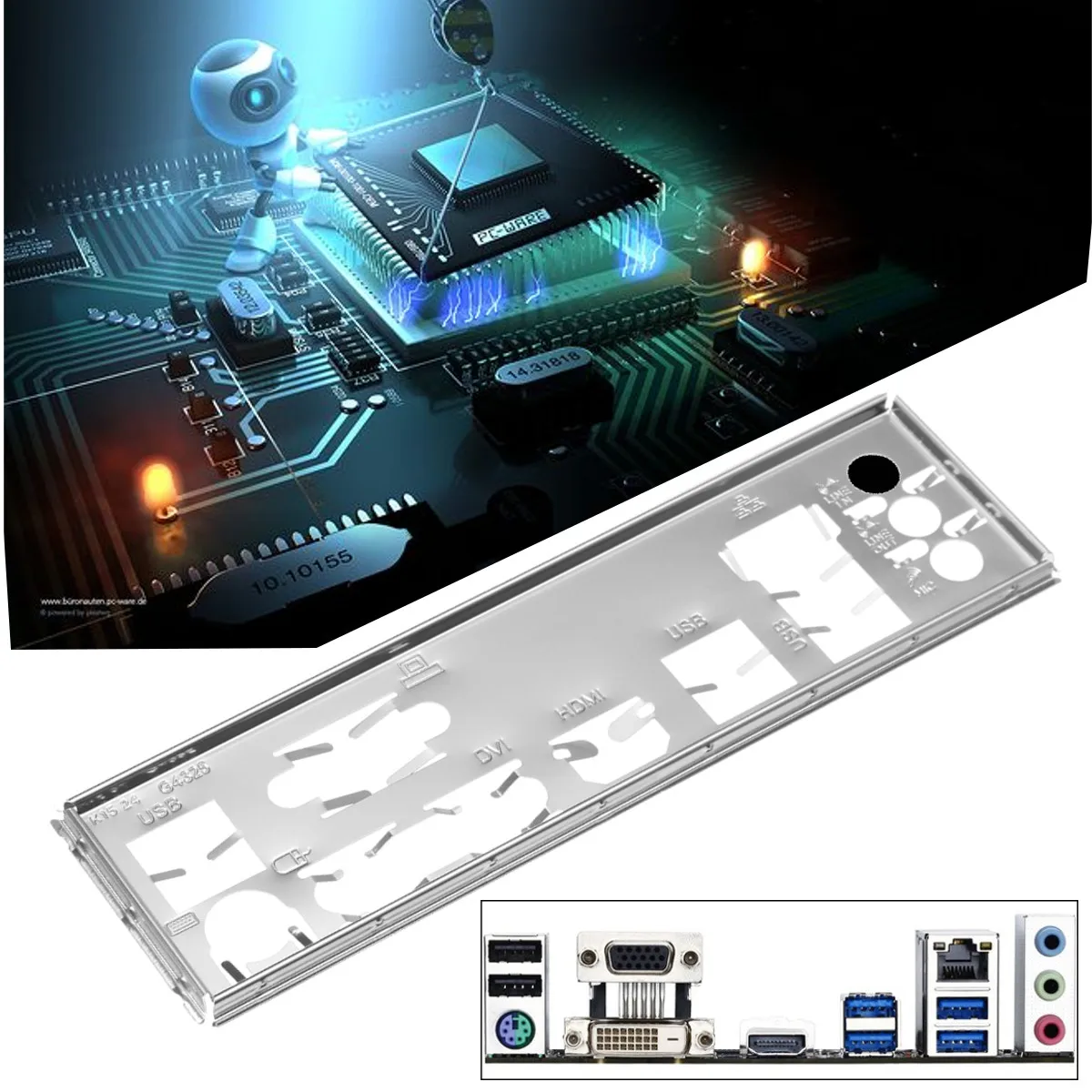 GA-78LMT Shield Back Plate Bracket Motherboard Motherboard Header Connector Cable Adapter With PCI Slot Plate Bracket
GA-78LMT Shield Back Plate Bracket Motherboard Motherboard Header Connector Cable Adapter With PCI Slot Plate Bracket