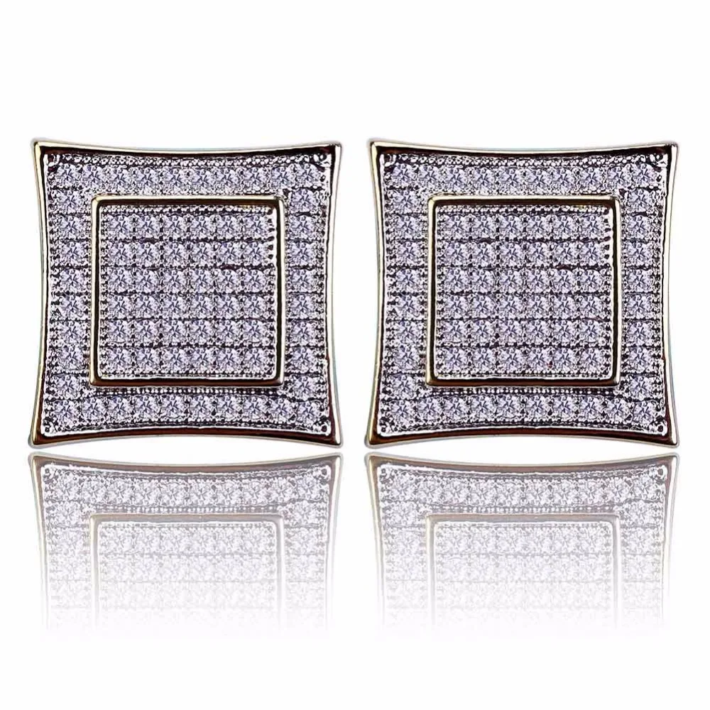 Micro Pave CZ Stone Bling Ice Out Hip Hop Stud Earring Male Gold Color Copper Material Square Earrings for Men Rock Jewelry
Micro Pave CZ Stone Bling Ice Out Hip Hop Stud Earring Male Gold Color Copper Material Square Earrings for Men Rock Jewelry