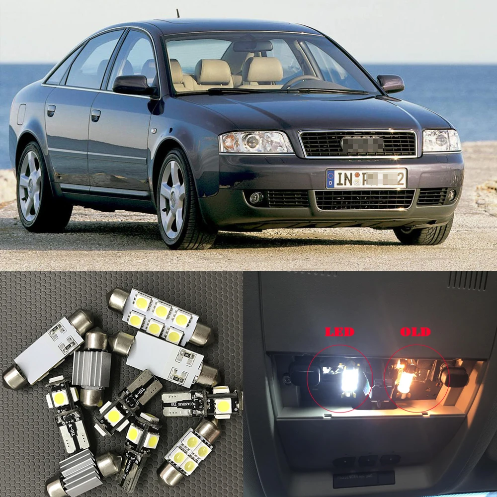 19pc White Canbus Car LED Light Bulbs Interior Package Kit For 1997-2004 Audi A6 C5 Avant Map Dome Door Vanity mirror Lamp Light
19pc White Canbus Car LED Light Bulbs Interior Package Kit For 1997-2004 Audi A6 C5 Avant Map Dome Door Vanity mirror Lamp Light