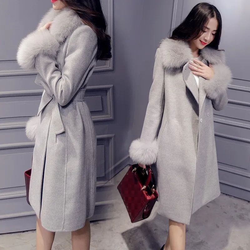 2018 New Autumn Winter Women Fashion Slim Thick Warm Fur Collar Coat Elegant 3 Colors Long Woolen Coat With Belt
2018 New Autumn Winter Women Fashion Slim Thick Warm Fur Collar Coat Elegant 3 Colors Long Woolen Coat With Belt