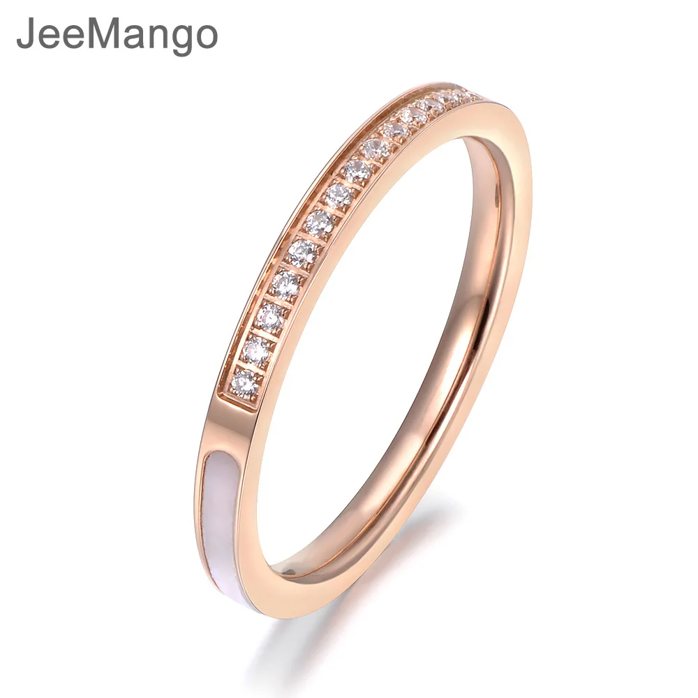 JeeMango Stainless Steel Delicate Rings 1/4 Pave Setting Rhinestones & 3/4 Shell Surround Rose Gold Color Ring Best Gift R18134
JeeMango Stainless Steel Delicate Rings 1/4 Pave Setting Rhinestones & 3/4 Shell Surround Rose Gold Color Ring Best Gift R18134