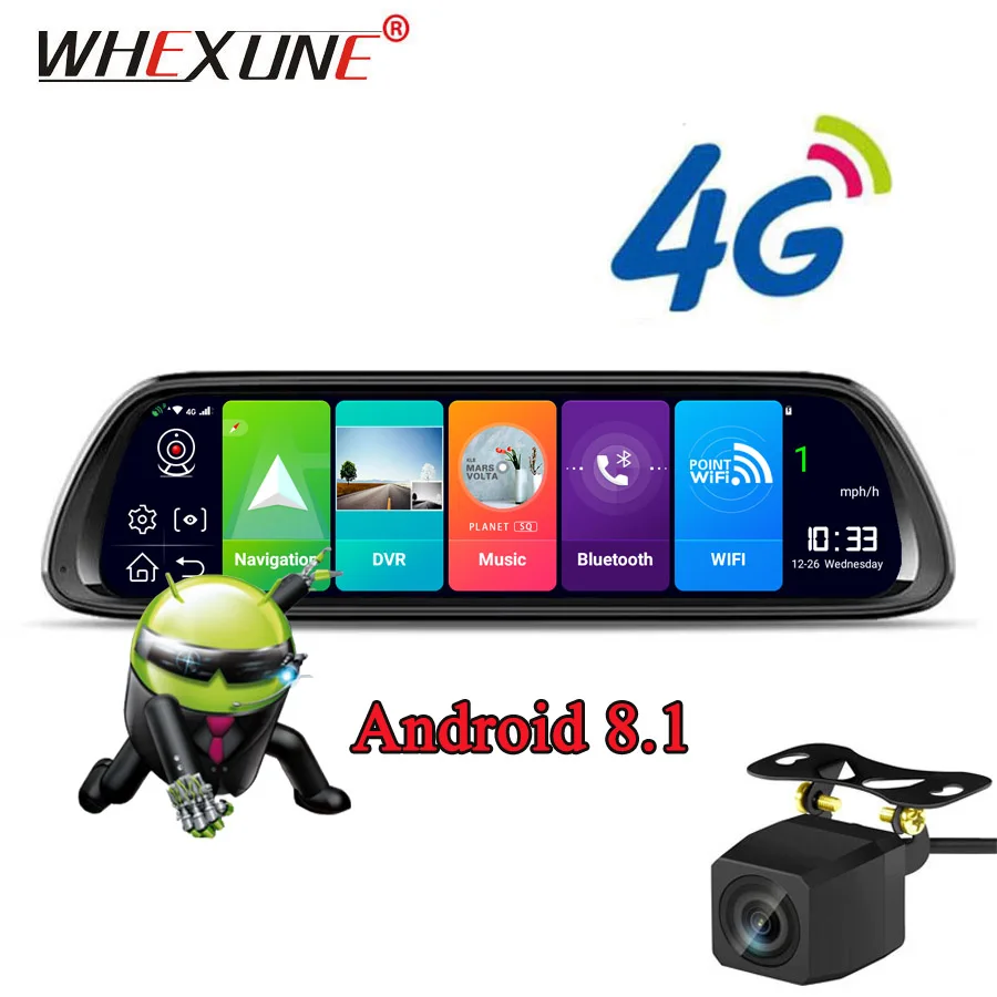 WHEXUNE 10 Inch 4G Android Rearview Mirror DVR 1080P Dash Camera GPS Navigation ADAS Night vision Dual Lens Car video recorder
WHEXUNE 10 Inch 4G Android Rearview Mirror DVR 1080P Dash Camera GPS Navigation ADAS Night vision Dual Lens Car video recorder
