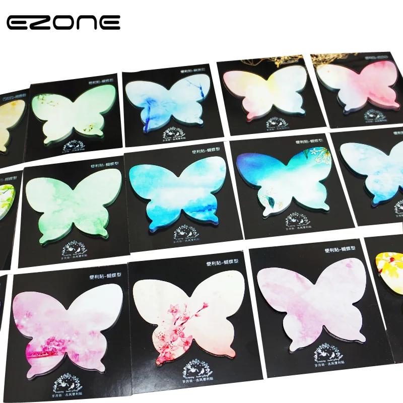 EZONE Kawaii Cartoon Sticky Note Design Of Butterfly Shape Memo Pad Printed Beautiful Ink And Wash Painting Students Stationery
EZONE Kawaii Cartoon Sticky Note Design Of Butterfly Shape Memo Pad Printed Beautiful Ink And Wash Painting Students Stationery
