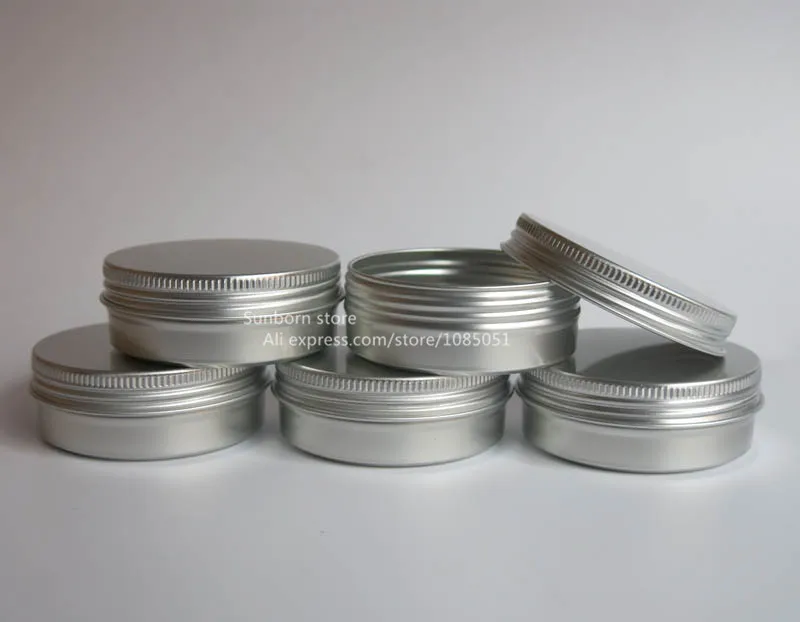 Image 300 pcs lot 60G metal silver cosmetic skincare cream jar,aluminum candle container