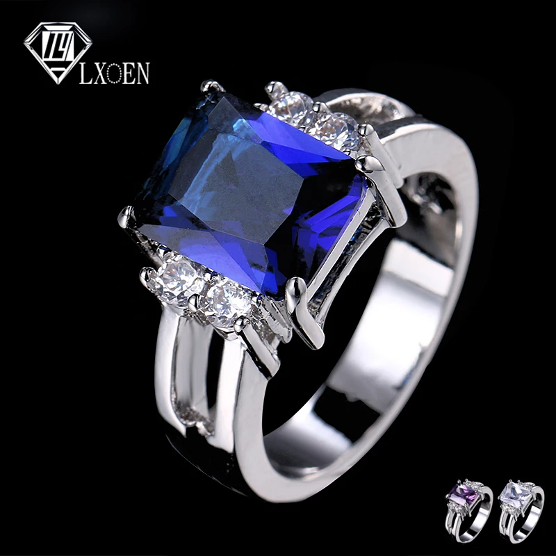 LXOEN Luxury Brand Blue Zircon Engagement Rings Female Noble Purple Square Crystal Double Layer Titanium Ring For Women Jewelry
LXOEN Luxury Brand Blue Zircon Engagement Rings Female Noble Purple Square Crystal Double Layer Titanium Ring For Women Jewelry