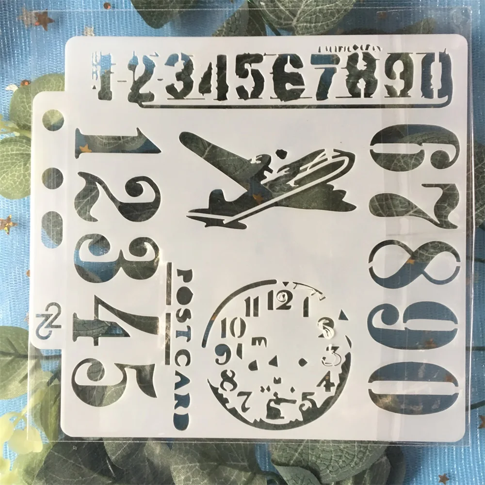 

New 13cm Plane Clock Numbers Layering Stencils Wall Painting Scrapbooking Stamping Embossing Album Decorative Paper Template