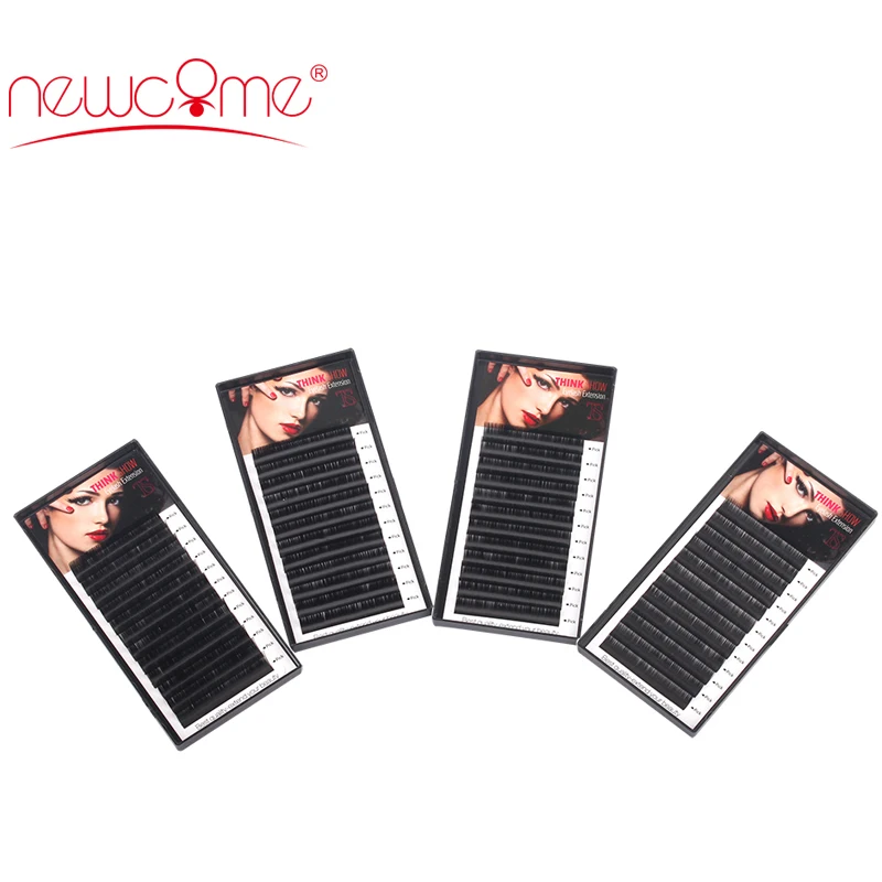 

NEWCOME 4 cases,Free Shipping Individual Eyelash Extensions Natural Eyelashes Korean Silk Mink Lashes Eye Lashes Makeup Tools