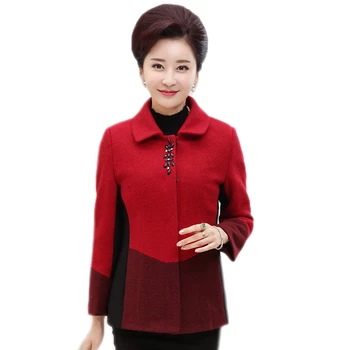 New Middle Age Women Autumn Winter Wool Blends Coat Short Jacket Female High-end Single Breasted Slim Plus Size 5XL Outwear O568 
New Middle Age Women Autumn Winter Wool Blends Coat Short Jacket Female High-end Single Breasted Slim Plus Size 5XL Outwear O568