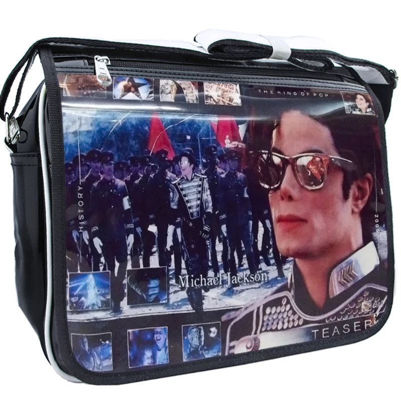 Smile Face Michael Jackson Fashion Casual PU PVC Printed Casual Zipper Student Shoulder Bag Crossbody Bags School Messenger Bag Smile Face Michael Jackson Fashion Casual PU PVC Printed Casual Zipper Student Shoulder Bag Crossbody Bags School Messenger Bag