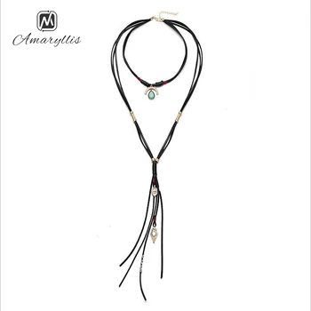 Amaiyllis Vintage Multilayer Leather Rope Chain Choker Necklace Bohemia Stone Geo long Pendant Necklace Ethnic Body Necklace
Amaiyllis Vintage Multilayer Leather Rope Chain Choker Necklace Bohemia Stone Geo long Pendant Necklace Ethnic Body Necklace