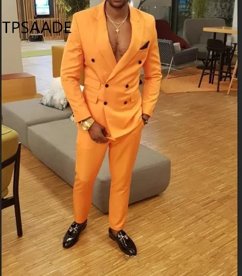New Orange Double breasted Men Wedding Suits Male Slim fit 2 Pieces Jacket+Pants For Wedding Groom Prom Party Tuxedos
New Orange Double breasted Men Wedding Suits Male Slim fit 2 Pieces Jacket+Pants For Wedding Groom Prom Party Tuxedos