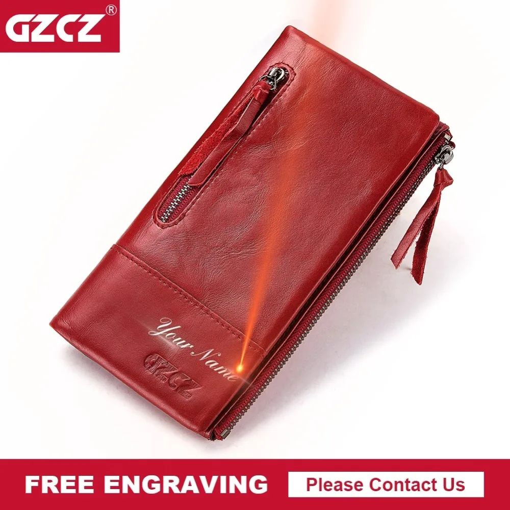 GZCZ Wallet Female High Quality Free Engraving Women'S Genuine Leather Wallets Long purses Zipper Poucht Coin Purse Portomonee
GZCZ Wallet Female High Quality Free Engraving Women'S Genuine Leather Wallets Long purses Zipper Poucht Coin Purse Portomonee