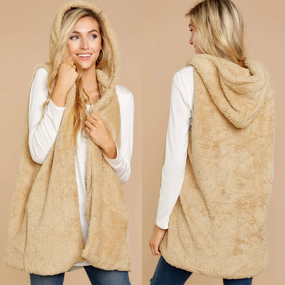 2019 Faux Fur Jacket Coats Women Autumn winter Fleece Cardigan Coat Warm Hoodie Sleeveless Casual Pockets Overcoat Outwear #711
2019 Faux Fur Jacket Coats Women Autumn winter Fleece Cardigan Coat Warm Hoodie Sleeveless Casual Pockets Overcoat Outwear #711