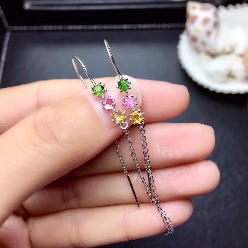 natural Multicolor tourmaline drop earrings Natural gemstone earrings Luxury drop long strand 925 silver female party jewelry
natural Multicolor tourmaline drop earrings Natural gemstone earrings Luxury drop long strand 925 silver female party jewelry