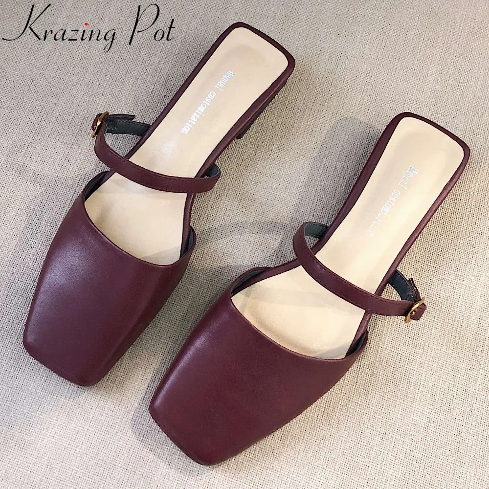 Krazing Pot clubwear full grain leather slip on mules square toe low heels vintage British style original designer pumps L10
Krazing Pot clubwear full grain leather slip on mules square toe low heels vintage British style original designer pumps L10