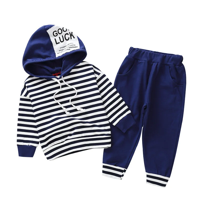 2019 New Boys Spring Autumn Clothes Set Children Long Sleeve Stripe Hooded Sweater +Pants 2Pcs Baby Boy Casual Sports Suit 1-7 Y
2019 New Boys Spring Autumn Clothes Set Children Long Sleeve Stripe Hooded Sweater +Pants 2Pcs Baby Boy Casual Sports Suit 1-7 Y