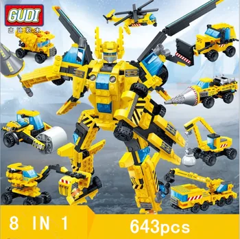 GUDI Building Block 8 in 1 Vehicle Transformation Deformed Car Trailer Tank Robot Movie Bricks Mini Set Toys Gift for Children
GUDI Building Block 8 in 1 Vehicle Transformation Deformed Car Trailer Tank Robot Movie Bricks Mini Set Toys Gift for Children
