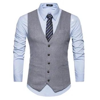 Autumn and winter new solid color wild casual suit vest men's foreign trade British wind single row buckle vest
Autumn and winter new solid color wild casual suit vest men's foreign trade British wind single row buckle vest
