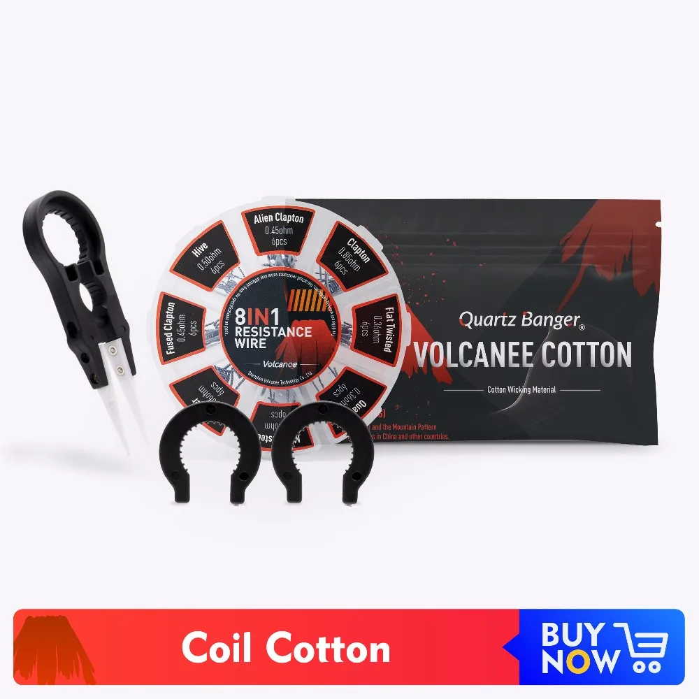 Volcanee Organic Vape RDA керамический пинцет из хлопка A1 готовые катушки набор Alien Clapton Coil DIY