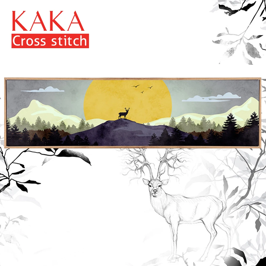 KAKA Cross stitch kits Embroidery needlework sets with printed pattern,11CT canvas,Home Decor for garden House,5D Elks Forest
KAKA Cross stitch kits Embroidery needlework sets with printed pattern,11CT canvas,Home Decor for garden House,5D Elks Forest