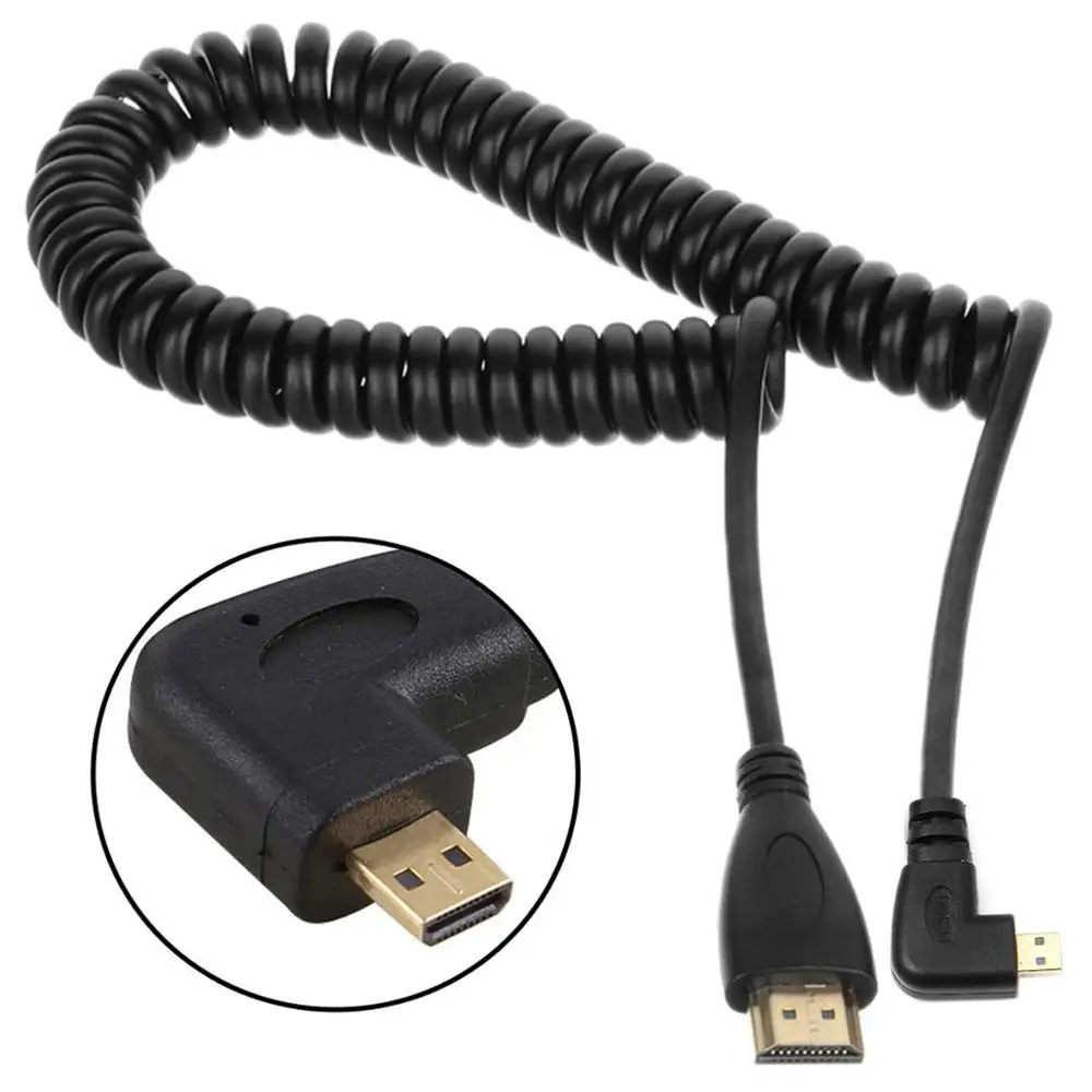Left-Angled Micro HDMI-compatible to Male Cable Stretched Length for Cameras | Электроника