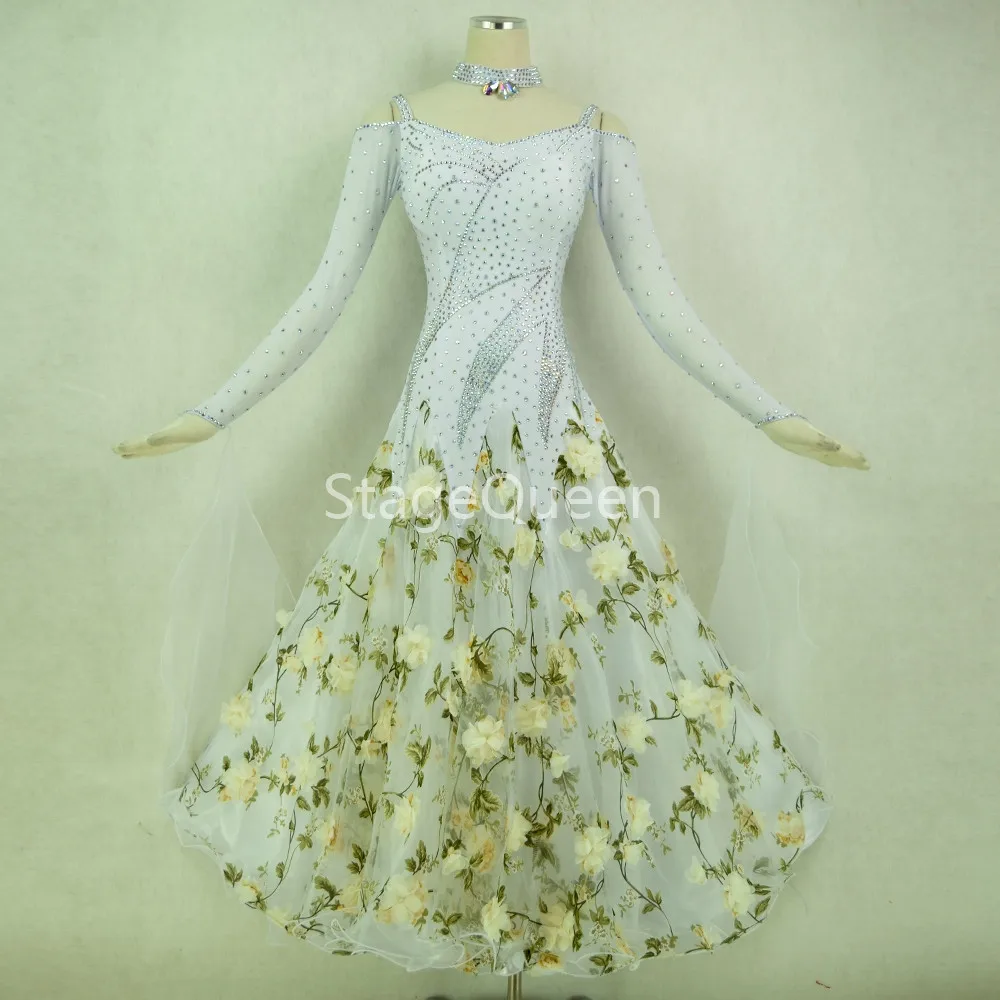 Flower Rhinestones Standard Ballroom Dresses Girls Long Sleeve Dancing Costume Adult Waltz Ballroom Competition Dance Dress
Flower Rhinestones Standard Ballroom Dresses Girls Long Sleeve Dancing Costume Adult Waltz Ballroom Competition Dance Dress