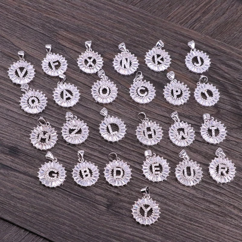 10Pcs Round Micro Pave Cubic Zirconia 26 Alphabet Letter Pendant Charms Necklace
10Pcs Round Micro Pave Cubic Zirconia 26 Alphabet Letter Pendant Charms Necklace