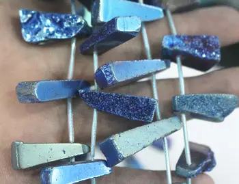 1 strand Natural Dark Blue Titanium Druzy Agate Rectangle Beads,Druzy Agate Bar Loose Beads
1 strand Natural Dark Blue Titanium Druzy Agate Rectangle Beads,Druzy Agate Bar Loose Beads