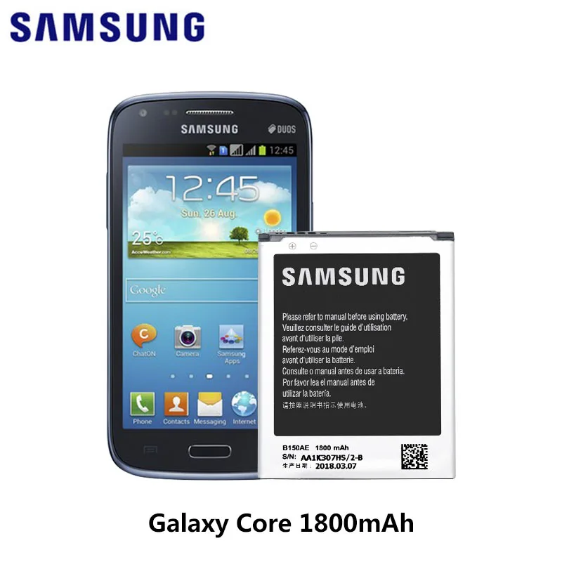 100% Samsung Original Battery for Samsung Galaxy Core i8260 i8262 SM-G350 I8060 GT-8262 B150AE 1800mAh Replacement Battery
100% Samsung Original Battery for Samsung Galaxy Core i8260 i8262 SM-G350 I8060 GT-8262 B150AE 1800mAh Replacement Battery