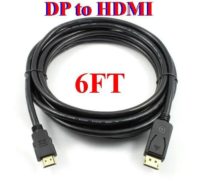 100pcs 1.8M / 6FT 3M 10FT DisplayPort Display Port DP Male to HDMI Male M/M Cable Adapter for MacBook Air Dell Monitor 
100pcs 1.8M / 6FT 3M 10FT DisplayPort Display Port DP Male to HDMI Male M/M Cable Adapter for MacBook Air Dell Monitor