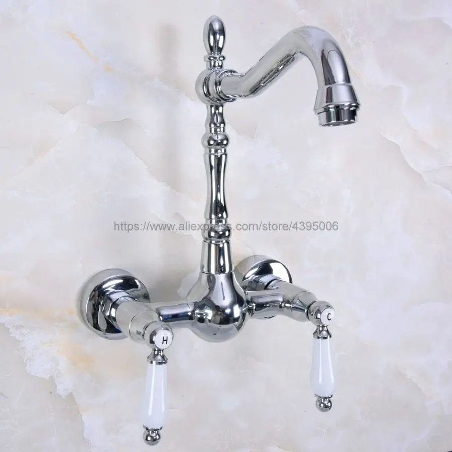 Polished Chrome Double Handle Wall Mount Kitchen-Bathroom-Vessel Sink Faucet Hot Cold Mixer Taps Bnf961
Polished Chrome Double Handle Wall Mount Kitchen-Bathroom-Vessel Sink Faucet Hot Cold Mixer Taps Bnf961