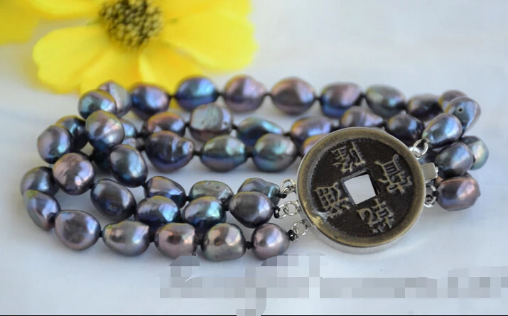 Z6517 3strands 10mm peacock black baroque fw cultured pearl bracelet 8inch @^Noble style Natural Fine jewe FREE SHIPPING
Z6517 3strands 10mm peacock black baroque fw cultured pearl bracelet 8inch @^Noble style Natural Fine jewe FREE SHIPPING