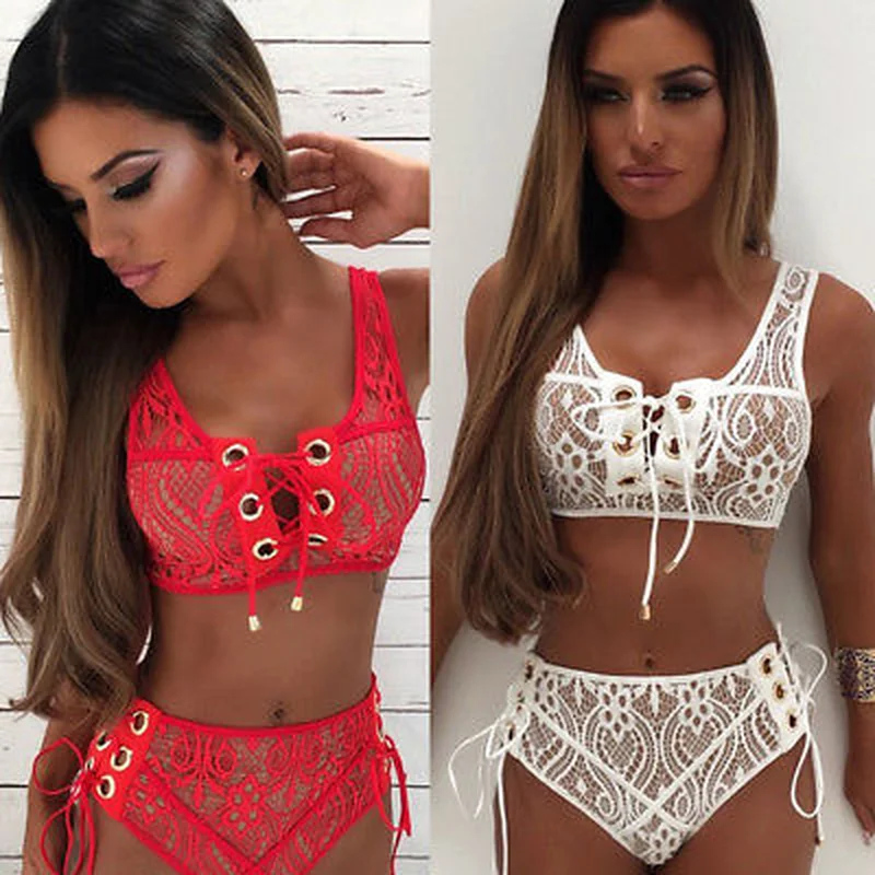 Women Sexy Lace Push-up Padded Bra Bandage Bikini Set Swimwear High Waist Tankini Triangle Swimsuit Bathing Suit
Women Sexy Lace Push-up Padded Bra Bandage Bikini Set Swimwear High Waist Tankini Triangle Swimsuit Bathing Suit