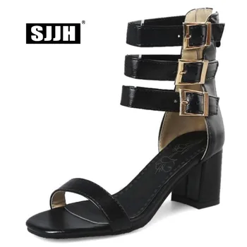 SJJH Woman Gladiator Sandals with Chunky Heels and Open Toe Buckle Narrow Band Casual Party Roman Shoes Large Size A639
SJJH Woman Gladiator Sandals with Chunky Heels and Open Toe Buckle Narrow Band Casual Party Roman Shoes Large Size A639