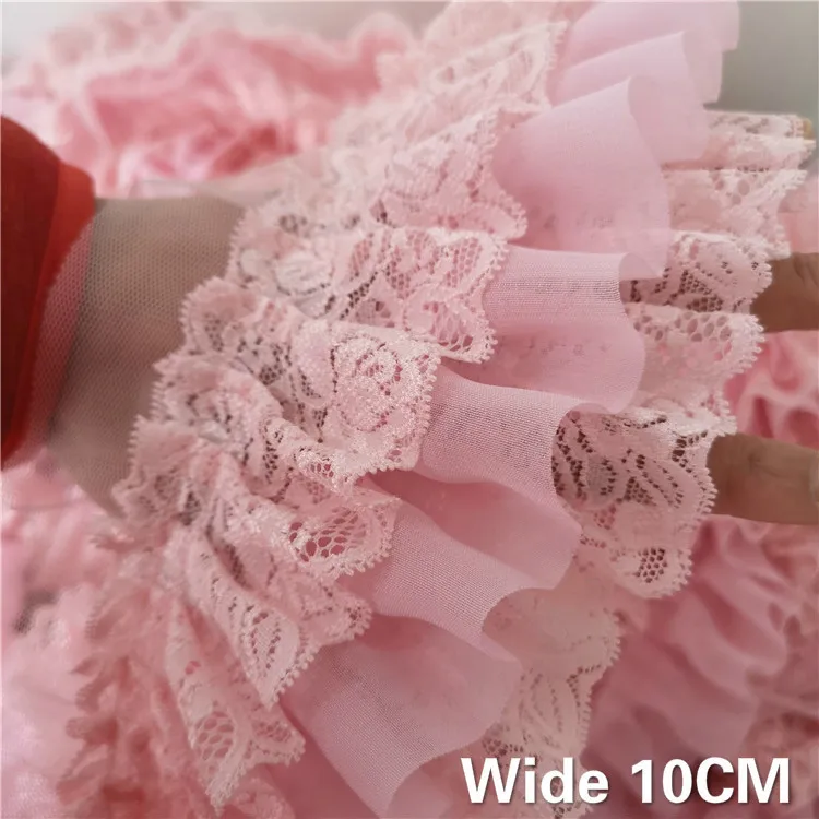 10CM Wide Luxury Pink 3D Pleated Chiffon Lace Applique Guipure Ribbon Trim DIY Sewing Collar Dress Curtain Hem Splice Decoration
10CM Wide Luxury Pink 3D Pleated Chiffon Lace Applique Guipure Ribbon Trim DIY Sewing Collar Dress Curtain Hem Splice Decoration