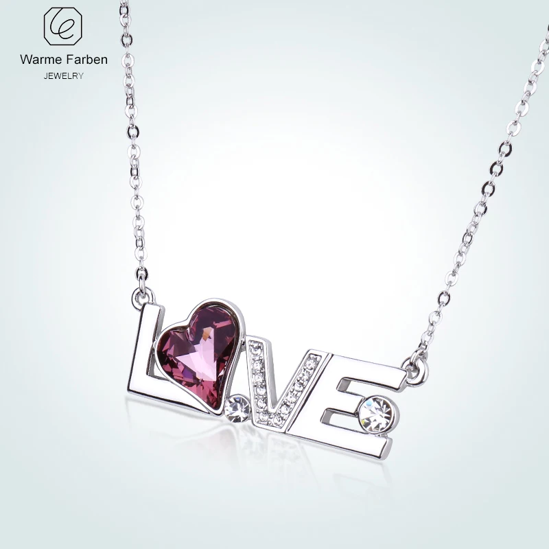 Warme Farben Women Pendants Necklaces Crystal from Swarovski Cute LOVE Solitaire Zircon Necklaces Jewelry Alloy chain for Ladies
Warme Farben Women Pendants Necklaces Crystal from Swarovski Cute LOVE Solitaire Zircon Necklaces Jewelry Alloy chain for Ladies