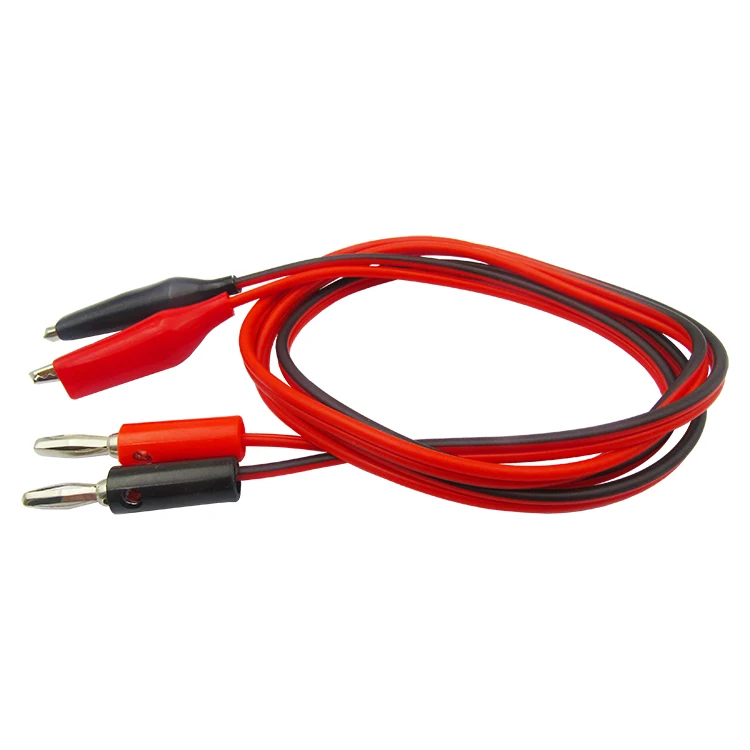 Test line, banana plug, switch to alligator clip, power cord, red and black 2 plug, 2 clip, line length 1 meters
Test line, banana plug, switch to alligator clip, power cord, red and black 2 plug, 2 clip, line length 1 meters