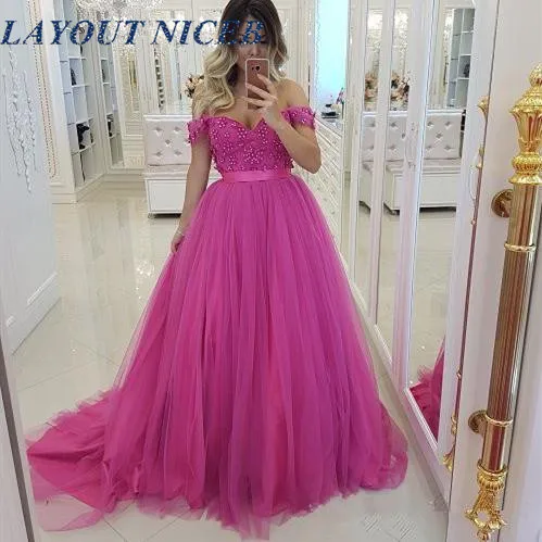New Fuchsia Prom Dresses Off the Shoulder Bead Lace Tulle Cocktail Party Ball Bridesmaid Dress Special Occasion Formal Evening
New Fuchsia Prom Dresses Off the Shoulder Bead Lace Tulle Cocktail Party Ball Bridesmaid Dress Special Occasion Formal Evening