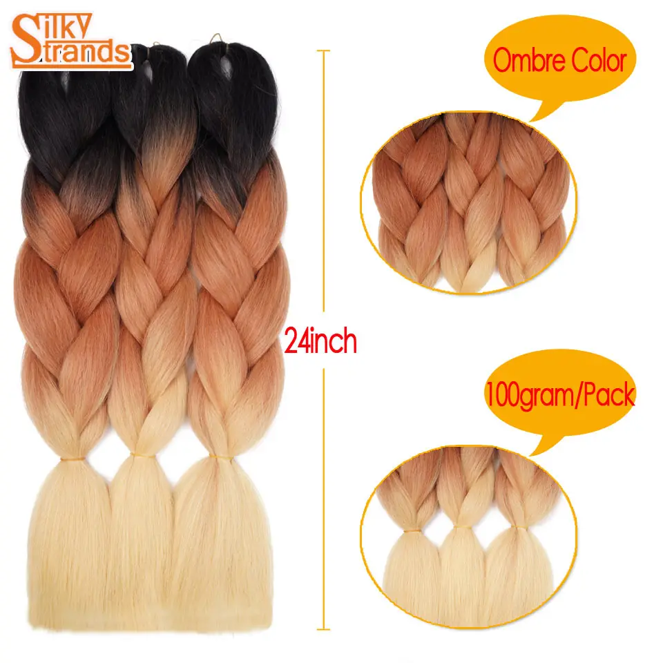 Synthetic Braiding Crochet Blonde Hair Extensions
