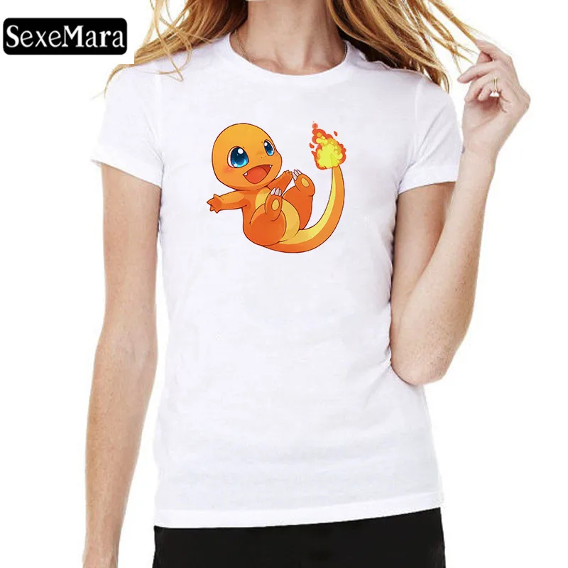 SexeMara Cute Charmander Print female T-shirt Fashion Pokemon Cartoon T-shirt Kawaii streetware women short sleeve summer tops
SexeMara Cute Charmander Print female T-shirt Fashion Pokemon Cartoon T-shirt Kawaii streetware women short sleeve summer tops