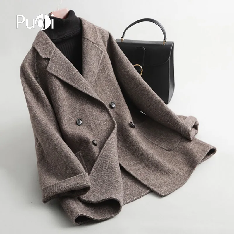 PUDI A38522 2018 Women Fall Winter new fashion wool plaid jacket lady long style pocket leisure wool coat 
PUDI A38522 2018 Women Fall Winter new fashion wool plaid jacket lady long style pocket leisure wool coat