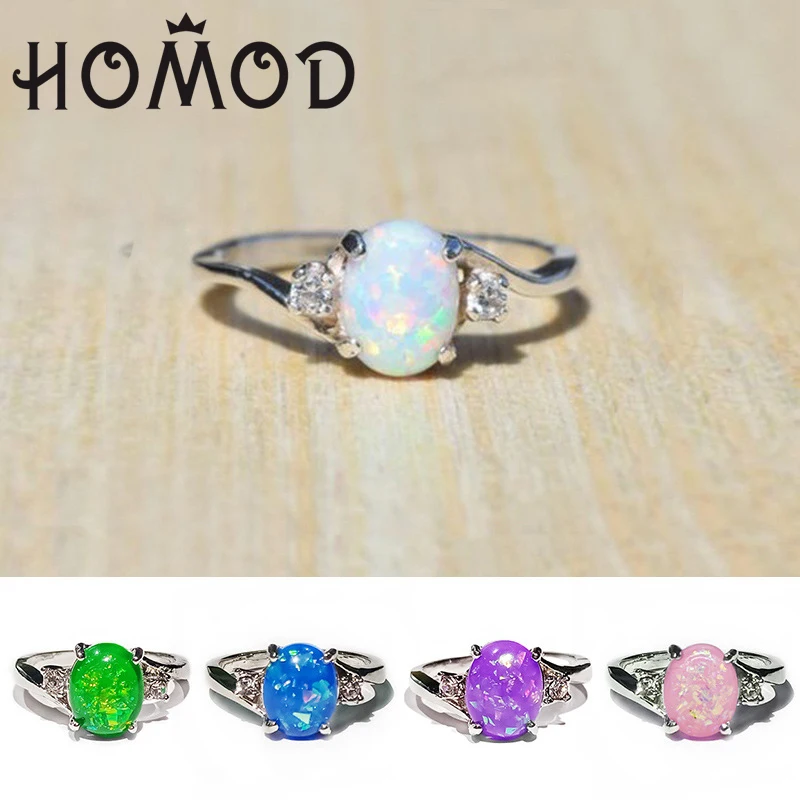 HOMOD Elegant White/Green/Pink/Purple/Blue Fire Opal Ring Fashion Jewelry For Women Wedding Jewelry Party Gift Dropshipping
HOMOD Elegant White/Green/Pink/Purple/Blue Fire Opal Ring Fashion Jewelry For Women Wedding Jewelry Party Gift Dropshipping