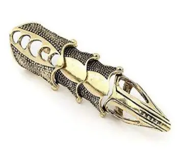 Gothic Knuckle Armour Skull Finger Rings Punk Gold Silver Broonze knight for Men Women Party Jewelry |