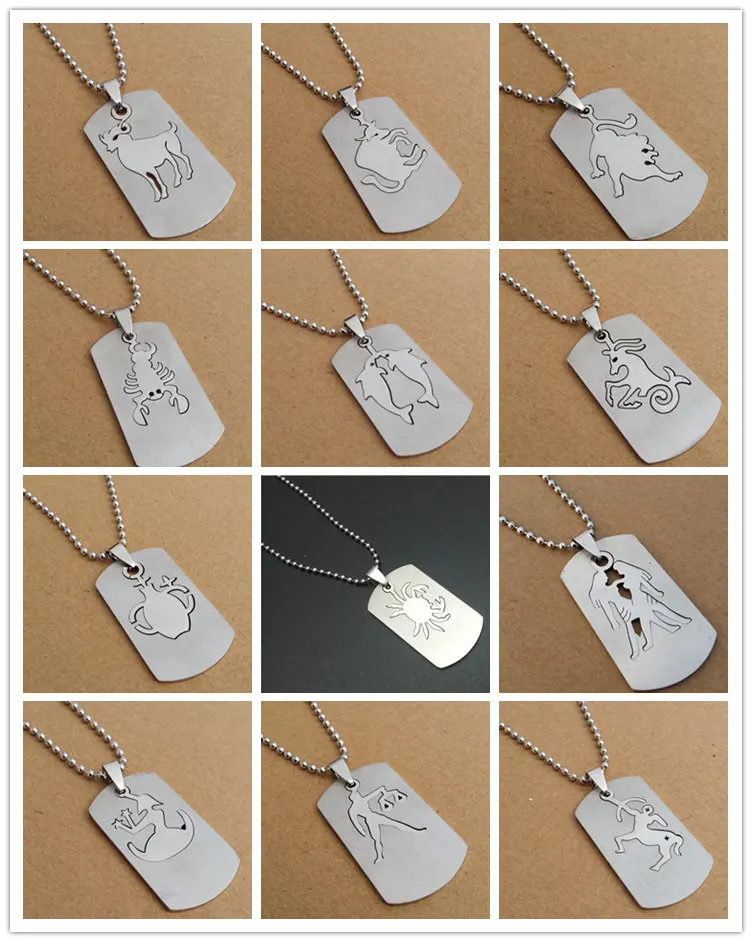 12PCS Stainless Steel Libra Pisces Aries Taurus Gemini Cancer Leo Virgo Detachable All Horoscope Constellations Tag Necklaces
12PCS Stainless Steel Libra Pisces Aries Taurus Gemini Cancer Leo Virgo Detachable All Horoscope Constellations Tag Necklaces