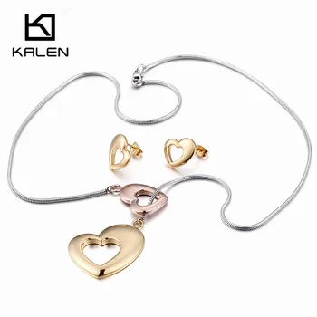 Kalen Romantic Rose Gold Heart Pendant Necklace & Earrings Sets For Women Stainless Steel Heart Engagement Girls Jewelry Sets
Kalen Romantic Rose Gold Heart Pendant Necklace & Earrings Sets For Women Stainless Steel Heart Engagement Girls Jewelry Sets