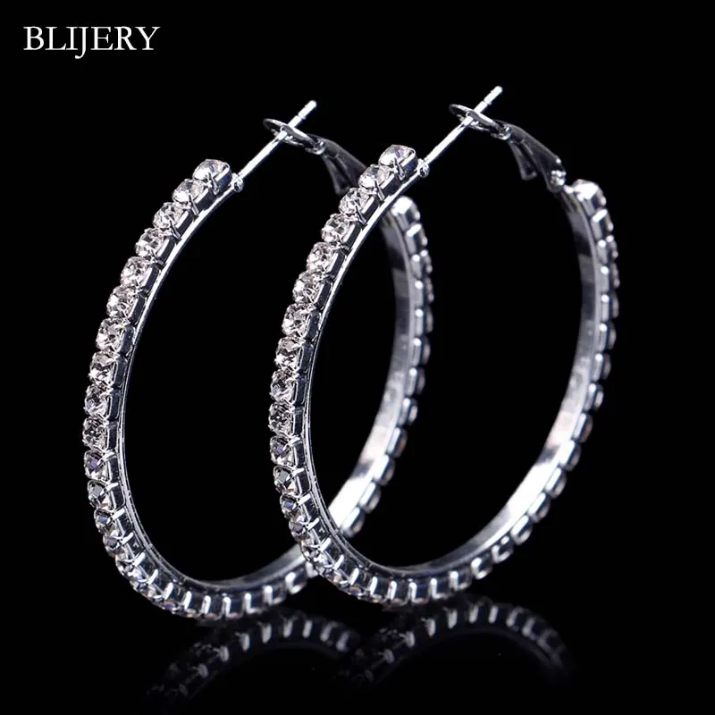 BLIJERY Fashion Women Jewelry Sparkling Crystal Circle Earrings Round Earrings Silver Color Rhinestone Hoop Earrings Size 40MM
BLIJERY Fashion Women Jewelry Sparkling Crystal Circle Earrings Round Earrings Silver Color Rhinestone Hoop Earrings Size 40MM