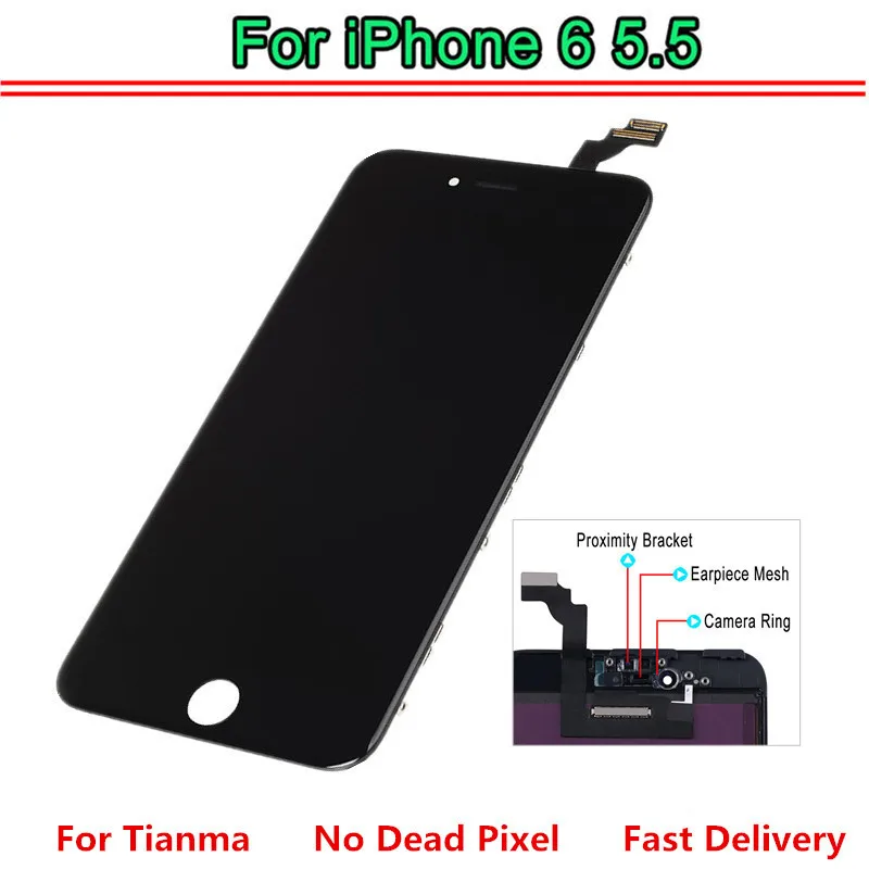 Tianma AAA Quality screen For iPhone 6 Plus LCD Display touch screen and digitizer Assembly with 3D good Touch 100% Tested
Tianma AAA Quality screen For iPhone 6 Plus LCD Display touch screen and digitizer Assembly with 3D good Touch 100% Tested